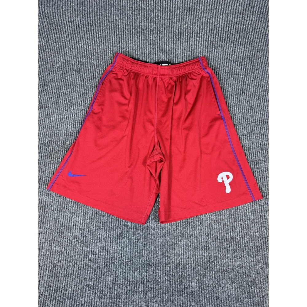 Nike Dri Fit Philadelphia Phillies Baseball Shorts Athletic Mens Medium Red MLB